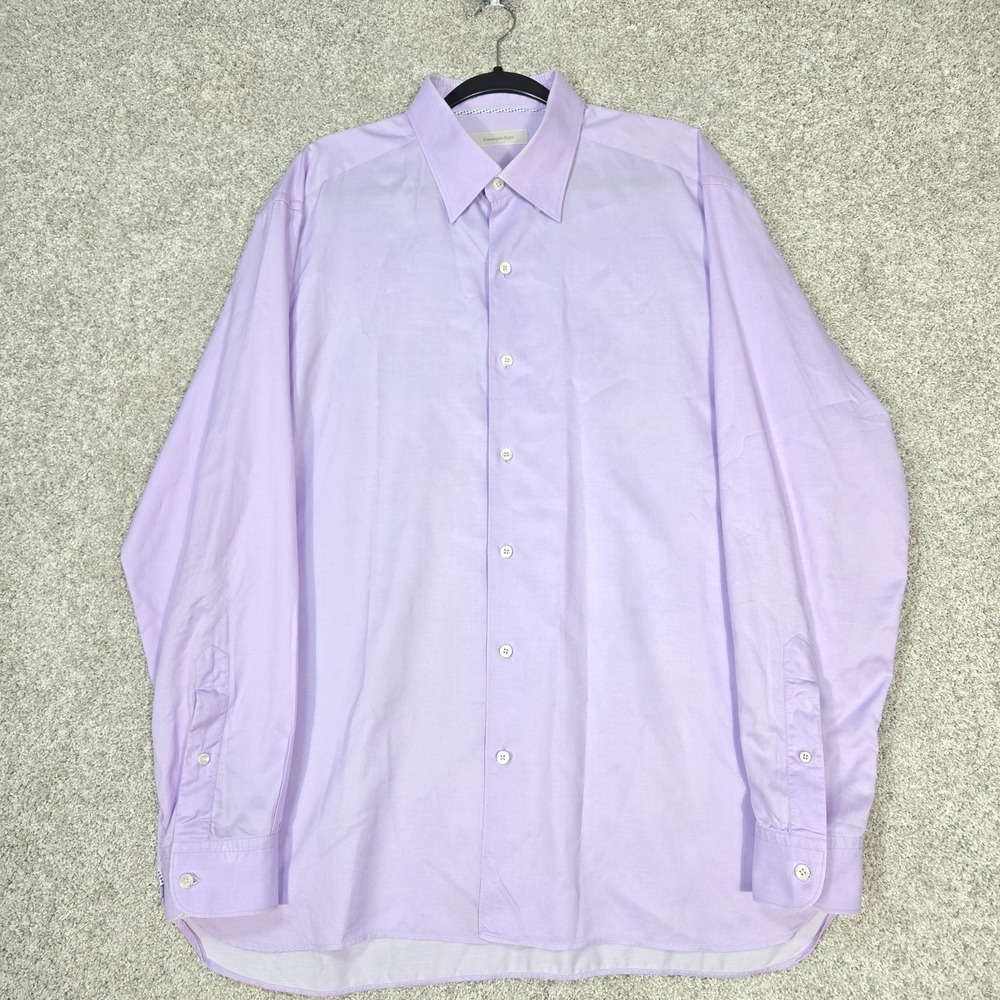 Ermenegildo Zegna Shirt Mens 2XL light Purple lavender long sleeve 100% cotton